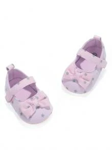 Scarpe da principessa nuove per neonati, primavera/estate, con motivo carino a fiocco e stelle, morbide, antiscivolo, per bambine che imparano a camminare 0-1 anno, con gancio e passante, per uso interno ed esterno, idee regalo per bambini
