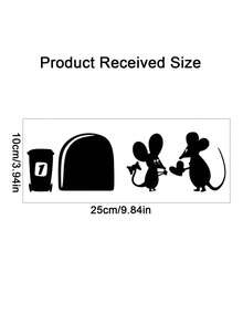 1 Piece, Mouse Hole Decorative Wall Art Sticker Room Decor Home Decor Wall Decor Bathroom Decor Bedroom Decor Room Decoration Stuff Living Room Decor House Decor Home Decor Living Room Wall Paper Stickers - Black - View 8