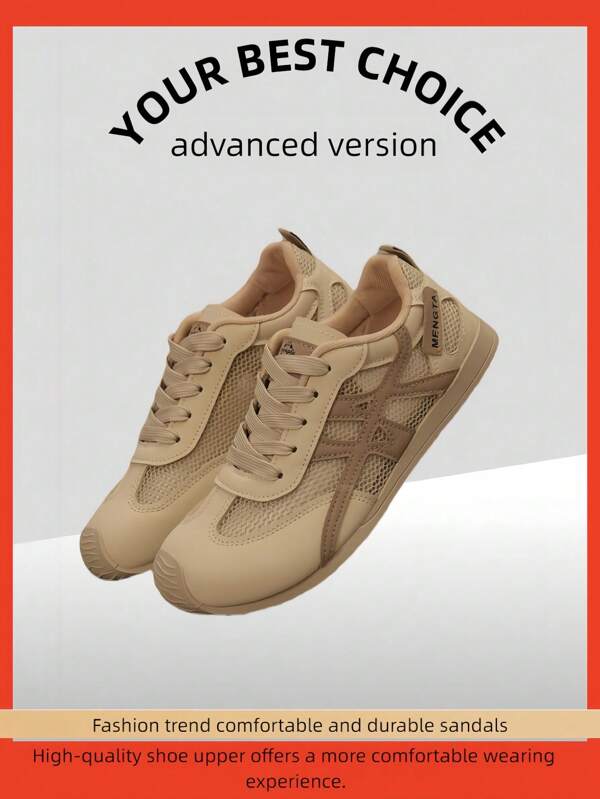 Single Network Sports Shoes Women 2025 New Spring & Summer Breathable, Comfortable, Thin, Versatile, Casual, Lightweight, Non-Slip, Flat Sneakers, Student, Korean Style, INS