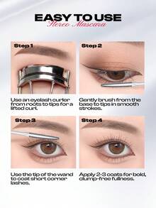 COLORKEY 钢梳睫毛膏，卷翘睫毛膏，持久不晕染，打造根根分明的卷翘睫毛，不结块，适合女性日常使用，是送给母亲、妻子、姐妹、年轻女孩和朋友的理想礼物，也适合派对、旅行、海滩度假、露营和其他户外活动，是圣诞节、圣诞礼物和情人节礼物的理想之选。 - 黑色 - 查看 4