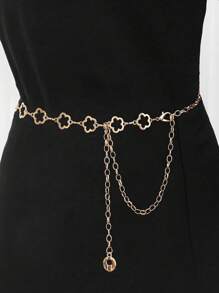 1 pièce Chaîne de taille à motif floral ajouré pour femmes, élégante et polyvalente pour un port quotidien casual, été, automne, Halloween