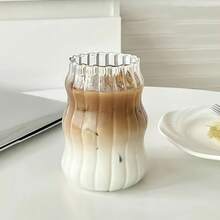 1 件 17 盎司不对称波浪透明玻璃杯，冰咖啡杯，可爱饮水杯，适合夏季和冬季饮料，500 毫升家用厨房用品家用电器配件小工具工具圣诞节用品烹饪圣诞节 - 無色 - 查看 12