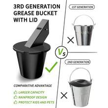 Grease Bucket With Lid & Silicone Liner, Upgraded Grill Accessories, Replacement Drip Bucket For Traeger Smokers & Grills Compatible With Traeger, Pit Boss, Z Grills, Recteq, And More - 1 - Xem 5