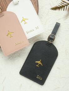 Takeoak 1个定制金色字母组合仿皮行李牌，适用于行李箱，可定制烫印姓名，带隐私姓名卡，个性化旅行包/背包标签，婚礼座位卡，礼品标签，旅行配件，手工制作，时尚旅行礼物，生日伴娘礼物，送给朋友，多用途，大容量，多功能 - 彩色 - 查看 8