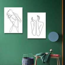 3pcs Modern Abstract And Sexy Female Facial Lines, Wall Arts, Canvas Printing Posters, Optional Frame Hanging Paintings, Living Room Or Student Dormitory Decoration ,Wall Art With Frame