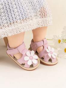 Summer Infant Floral Printed Non-Slip Jelly Sandals, Sweet & Cute - Pink - View 5