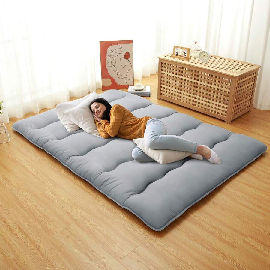 Studyset Japanese Futon Mattress Twin Size Sleeping Mattress For Kids,Roll Up Tatami Mat,Roll Up Camping Mattress - 淺灰色 - 查看 1