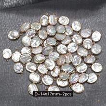 Conjunto de 2 pingentes de pérolas naturais de água doce, pingentes de cruz barroca para colares, pulseiras e acessórios para fazer joias, faça você mesmo, para mulheres e homens