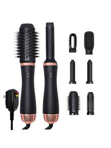 6 In 1 Automatic Hair Curler Set With Hot Brush & Strong Negative Ion, Curl, Wave & Straighten Hair