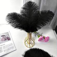 20pcs Black Artificial Feathers 10-12 Inch (25-30cm) Bulk Feathers For Home Decoration And DIY Clothes Decoration, Gatsby Decorations - Black - View 2