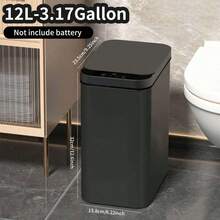 12L Automatic Touchless Bathroom Trash Can With Sensor And Lid, Waterproof Slim Electric Garbage Bin, Small Smart Ultra-Thin Plastic Waste Bin For Kitchen, Bathroom, Office, Camper, Bedroom, Living Room - Multicolor - View 15