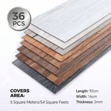 AceHome 36Pcs PVC Self-Adhesive Wood Design Coverings Planks For DIY Home Decor - Cool Grey - View 3