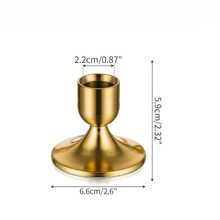 2pcs Gold Conical Candle Holders, Suitable For Tabletop Decor, Wedding Ceremony, Home Decoration, Christmas Decor, Room Decoration, Gifts