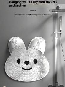 Multifunktionale Silikonbadematte - Fußpeelingmatte, rutschfeste Massagematte zum Duschen, rutschsichere Badematte, Dusch-Fußpeeling, Entfernung von Hornhaut, Hase-förmige Silikon-Massagefußmatte, Wohnwagen-Essentials, Badezimmer-Essentials für Zuhause, Hase-förmige Silikon-Badematte