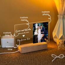 ضوء ليلي شخصي مزين بصورة الزوجين للمكتب وديكور الغرفة - هدية ضوء ليلي شخصي مثالية للتخرج وديكور الغرفة والزفاف وهدايا عيد الأب وأعياد الميلاد وهدايا بداية العام الدراسي - حفل زفاف 1 - مشاهدة 5