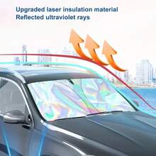 Car Windshield Sunshade, Summer Heat Insulation Sunshade Front Window Can Be Folded Sunshade-UV Protection And In-Car Cooling, Suitable For Most Vehicles