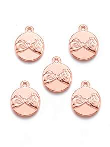 10 pièces/set Accessoires de bijouterie DIY Boucle ronde en alliage de zinc, pendentif mini rétro en alliage