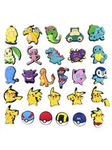 pokemon 5/10/20pcs Pokémon, Pikachu Shoe Charm - Fun And Creative DIY Shoe Accessories, Unique And Colorful Pikachu Hole Shoe Decorations, Used For Personalized Footwear; Ideal Gift For Enthusiasts, Party Darlings, And Collectors Suitable For Birthday Party Decoration Features