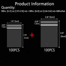 100 piezas de bolsas de plástico reutilizables con cierre hermético de 1-12 pulgadas, combo de 200 piezas, grosor de 0.062mm/2.44Mil, bolsas de plástico transparente para congelar, joyería, ropa, campamento al aire libre, regalos, almacenamiento de muebles, flores, aniversarios