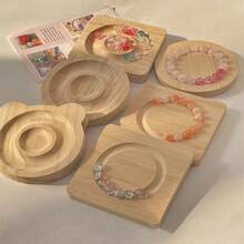 Schmuckherstellung Perlenplatte Holz Armband Halter Holzarmband Gestaltungsbrett Runde Perlenbrett Armband Perlenbestückung Schmuckorganisator Tabletts für DIY Schmuckherstellung Eitelkeitstablett rund, quadratisch, blumenförmig, katzenförmig, bärenförmig
