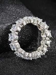 MOONSO 1 Stück eleganter hochwertiger ovaler Design Hochzeits-/Jahrestags Gedenk-Cocktailparty Damenring R4574