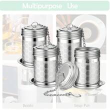 Mornihima Tea Infuser, Extra Fine Mesh Tea Strainers For Loose Tea,Stainless Steel Tea Strainer With Extended Chain Hook, Tea Steeper For Brew Tea, Spices & Seasonings, Tea Infuser Strainer - Stainless Steel Strainers For Loose Leaf Tea, Steeper, Fine Mesh Ball Holder With Chain Hook And Lid, Reusable Filter Bags Diffusers