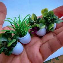 1 Mini Artificial Potted Plant - Realistic Simulation Of Bonsai And Floral Greenery, Durable Resin Square Pot, Mini Garden, Versatile Ornament For Universal Holiday Decorations