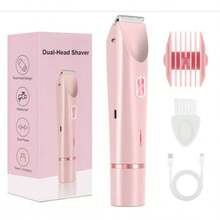 Unisex Electric Shaver, 2-In-1 Dual Head Electric Body Hair Trimmer, USB Rechargeable, Painless Hair Removal, Suitable For Women's Intimate Care, Waterproof Wet & Dry Use, Can Trim Leg, Bikini Line And Underarm Hair, Painless Depilation - Multicolor - View 14