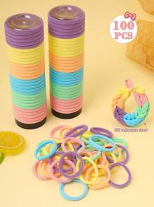 100/200 buc culori asortate drăguțe elastice de păr mari, potrivite pentru femei la modă, cravate de păr DIY, accesorii de păr elegante pentru femei, elastice de păr pentru coadă de cal, frânghie de păr