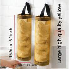 2025 Best Selling New Arrival 1pc Black/Grey Kitchen Trash Bag Holder Hanging Bag, Say Goodbye To Messy Kitchen, New Retractable Trash Bag Holder, Wall-Mounted Storage For Miscellaneous Items, Convenient Round Bag, Storage Pouch Behind The Door