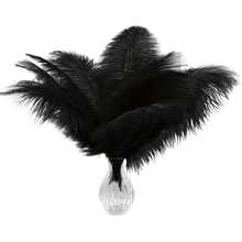 20pcs Black Artificial Feathers 10-12 Inch (25-30cm) Bulk Feathers For Home Decoration And DIY Clothes Decoration, Gatsby Decorations - Black - View 1