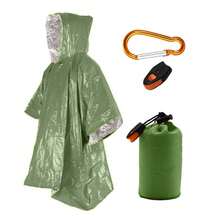 8-piece set of outdoor professional space blanket material hooded portable first aid raincoat whistle mountaineering buckle drawstring bag emergency equipment kit as shown in the picture one size fits all - Verschiedenfarbig - Übersicht 7