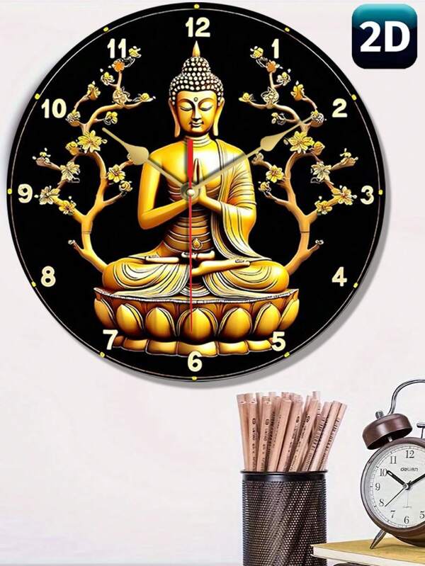 2D Flat, 1 Pc 10 Inch/12 Inch Themed Wood Clock,Decorative Wooden Art For Room, Restaurant, Bar, Office, Garden, Party Decoration, Unique Holiday Gift Idea, Room Decor, Perfect For Room Decor Bedroom Decor Dormitory Decor Back To School School Decor School Surprise