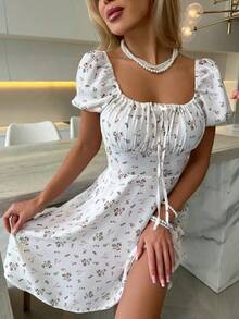 QIANZHIDU SUNSTORY Women's Fashion And Elegant Dress For Spring, Women's Summer, Best Friends, Afternoon Tea Party, Daily Date, Summer, Women's Outing Dress, Women's Elegant Dress, Y2k Clothes, Music Festival, Beach, Birthday, Women's Clothing, Casual Outing, Wedding, Holiday, Summer, Women's Clothing, Back To School Dress, Elegant Women's Dress - White - View 8