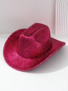 1 pieza Sombrero de copa neutro para hombres y mujeres con acabado cepillado y unicolor brillante, estilo punk con ala ancha, adecuado para fiestas, eventos con tema occidental, reuniones, fiestas de compromiso, juegos de roles, ceremonias de graduación, fiestas de disfraces, festivales, bodas, celebraciones de cumpleaños, festivales de música, ceremonias de mayoría de edad, de moda y versátil - color sólido - Ver 9