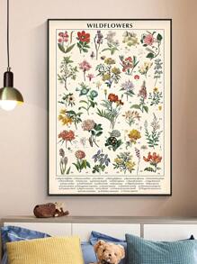 1pc Flower Print Unframed Painting,Wall Art,Canvas,Poster Gifts Birthday Graduation