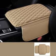 Copri console centrale per auto in pelle, cuscino poggiabraccio con 2 tasche portaoggetti, accessorio universale per bracciolo sedile auto, imbottitura protettiva per interni auto adatta alla maggior parte dei veicoli