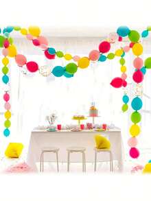 100pcs Colorful Tail Balloons, Suitable For Wedding, Birthday Party, Anniversary, Graduation, Holiday, Mother's Day, Indoor And Outdoor Decoration, Home Decor, Room Decoration - Multicolor - View 6
