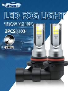 GLANBERT Brand New 2pcs LED Car Foglight H7 H11 Lights Fog Lamp Bulbs H1 H3 H4 High Low Beam Cars Lighting