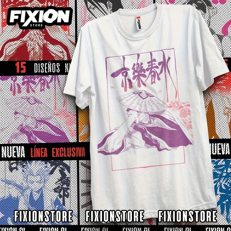 Manga T-Shirt Bleach Colección Capitanes – Escuadron #8 Anime Tee - White - View 1