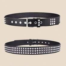 Women Belts - Three Rows Of Rivets - View 4