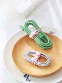 5/25pcs Silicone Cable Ties, Reusable For Earphones, Phone Chargers, Mice, Audio Devices, Computers, Suitable For Home, Office, Kitchen, School (5 Colors) - Multicolor - View 9