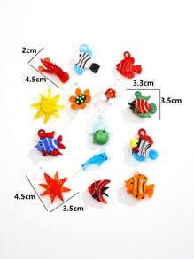 1/5/10 Piezas Colgantes de vida marina pintados a mano de cerámica esmaltada de colores aleatorios, apropiados para hacer joyas DIY para familia, pareja, amigos, como collares, aretes, llaveros, decoración de teléfonos móviles, regalos