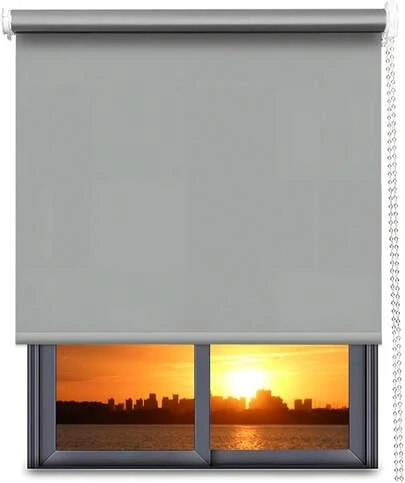 NANWEI Persianas Enrollables% Blackout, Stop, Cortinas Desplegables, Cortinas Tejidas con Aislamiento, Adecuadas para el hogar y la Oficina (Gris, 90An x 180Al)