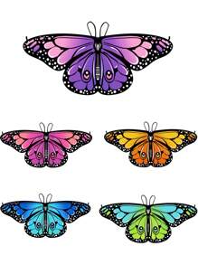 1 Pieza Capa de alas de mariposa para niños, chal de hada, disfraz de pixie para niñas, regalo de disfraz de Halloween