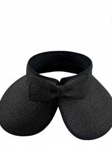 Faltbarer Sommerhut aus Stroh, leerer Oberteil, tragbarer Sonnenhut für Outdoor, großer Rand, Strandhut