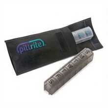 PillRite - Monthly Pill Organizer,  Daily AM And PM, 4 Week Pillbox. Easy And Simple To Use Dispenser For Medications And Vitamins. Storage Compartment For Medical Information. Free Travel Bag. - Clear - View 3