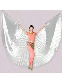 1pc Belly Dancing Wings, Dance Performance Props, Radius 55.12 Inches/140.0 Cm (Without Stick) - Multicolor - View 10