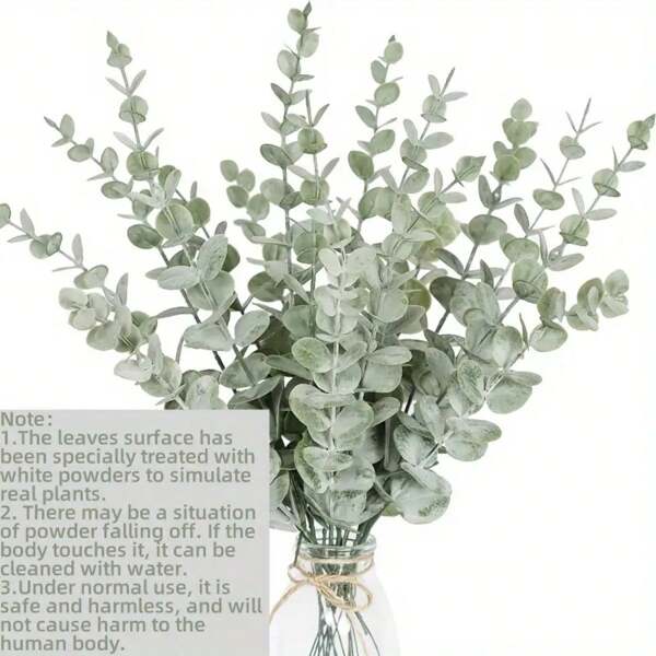 12/18pcs Eucalyptus Stems Artificial Green Eucalyptus Stems Eucalyptus Leaves Decor Eucalyptus Branches Fake Eucalyptus With Fake Leaves 15 Inch Faux Eucalyptus Stem For Vase Wedding Bouquet Home