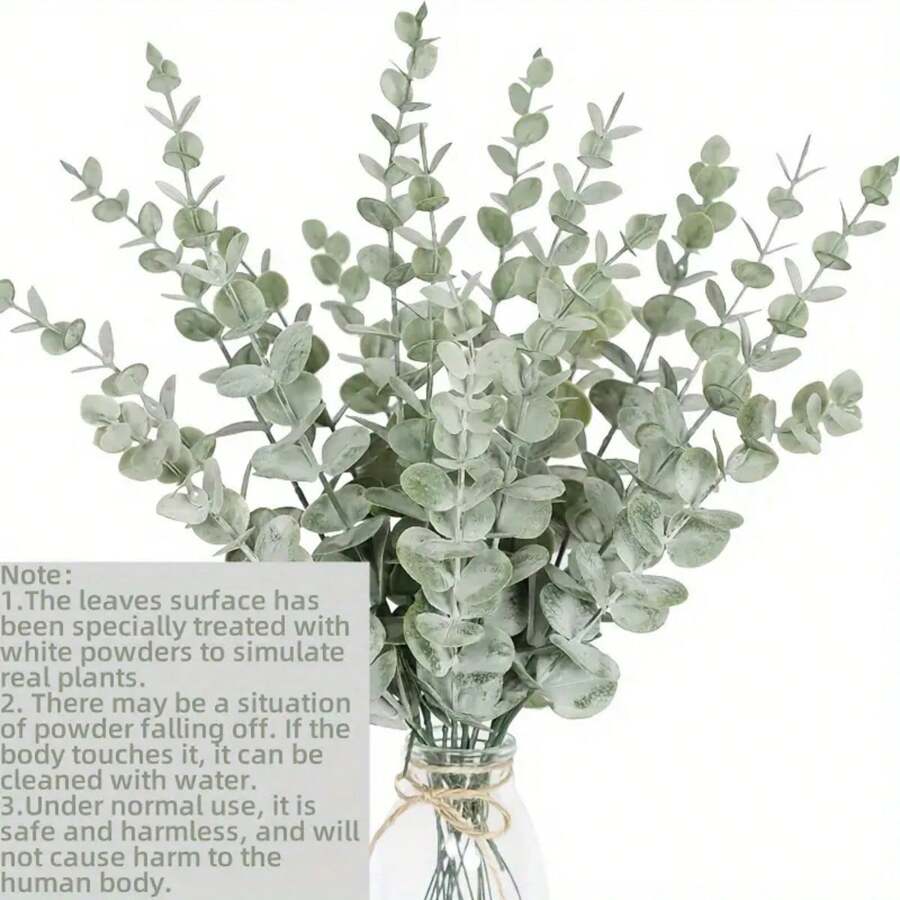 12/18pcs Eucalyptus Stems Artificial Green Eucalyptus Stems Eucalyptus Leaves Decor Eucalyptus Branches Fake Eucalyptus With Fake Leaves 15 Inch Faux Eucalyptus Stem For Vase Wedding Bouquet Home